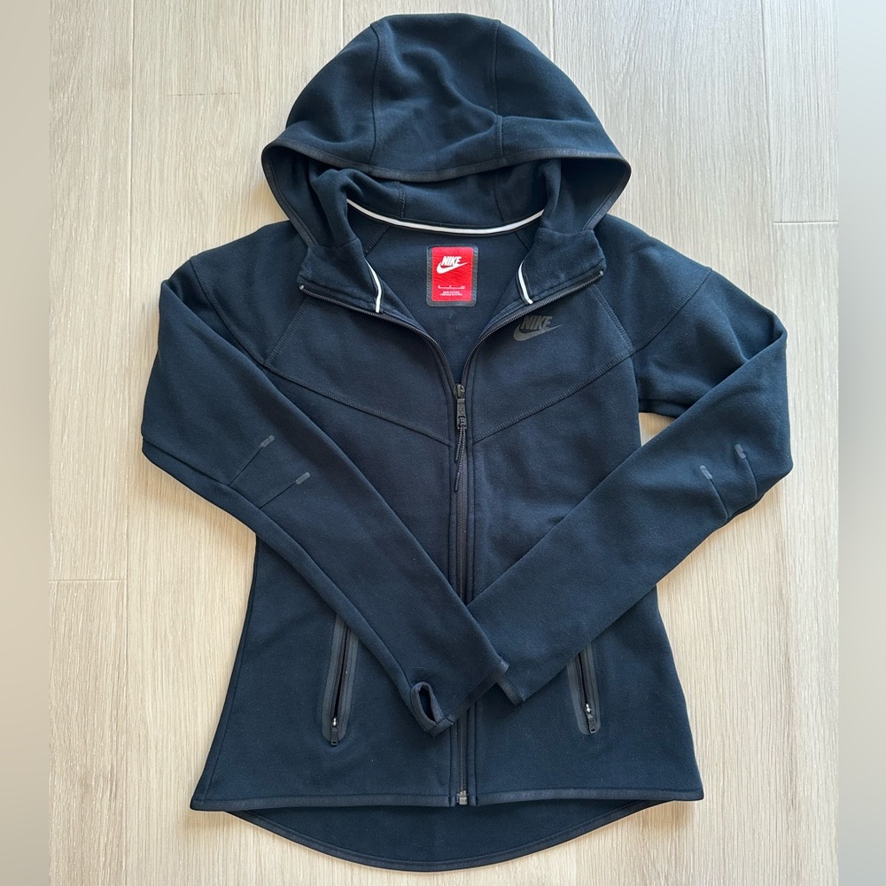 Nike Black Zip Up Hoodie Women’s S Athletic Hooded Sweatshirt